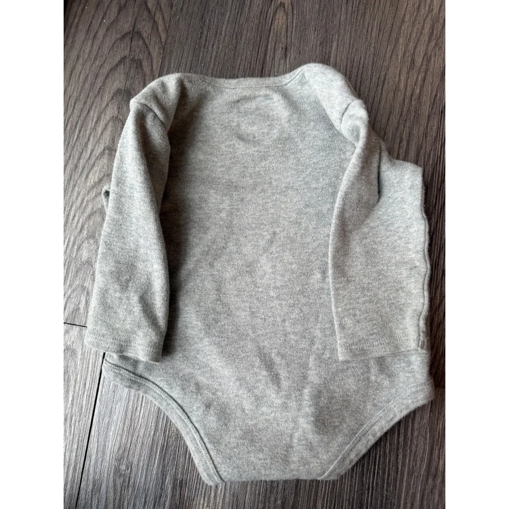 Nike Baby Bodysuit Gray Long Sleeve Eat Sleep Dominate  Swoosh 9-12‎ months